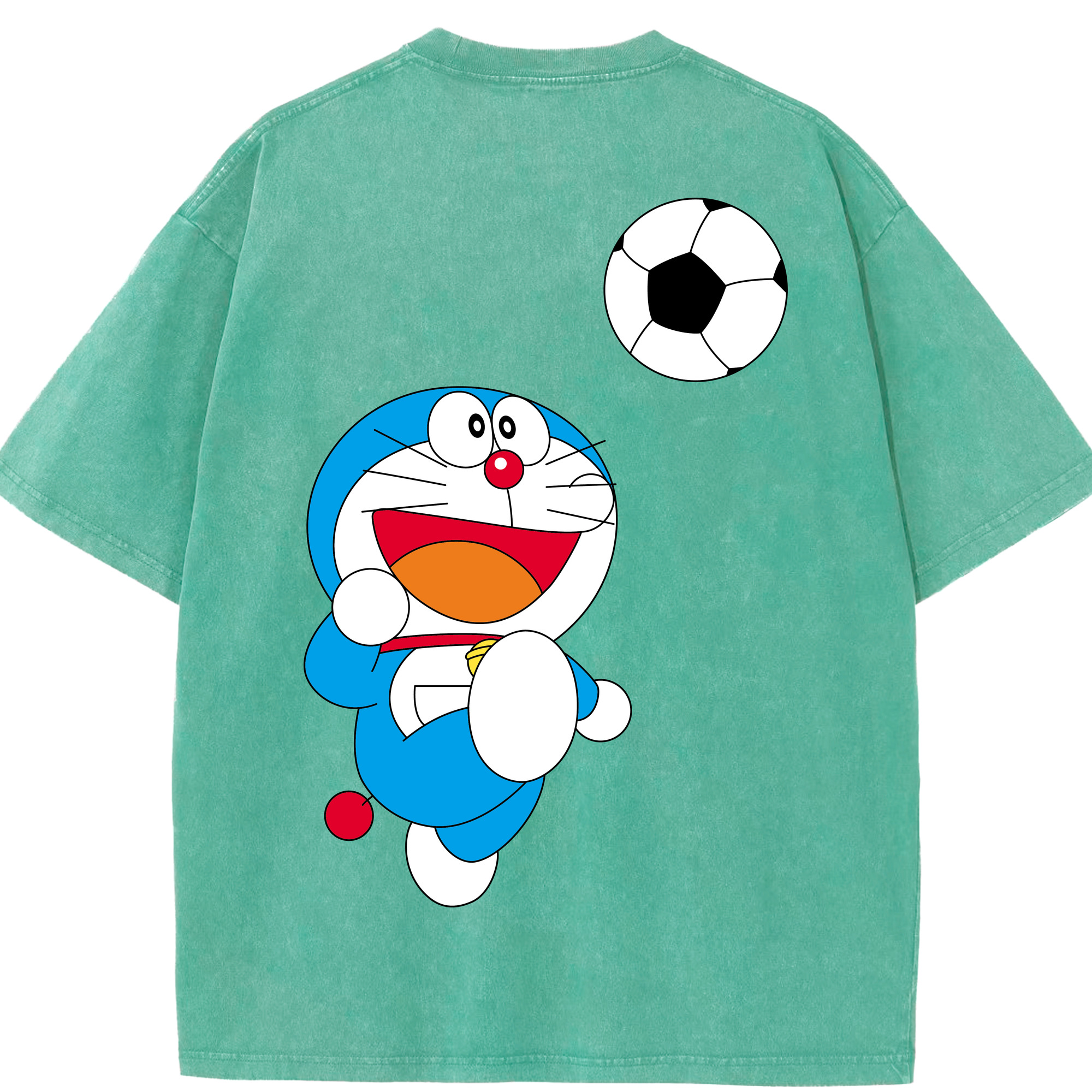 （画像用） ドラえもん Doraemon 綿100% ヴィンテージ風 半袖Tシャツ（背面プリント）